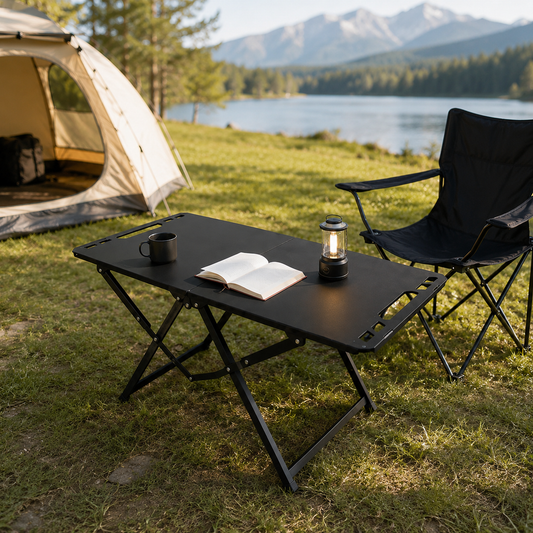 This Table Folds Small, Hangs Everything, and Even Comes with a Lamp Stand – Say Goodbye to Ground Cooking