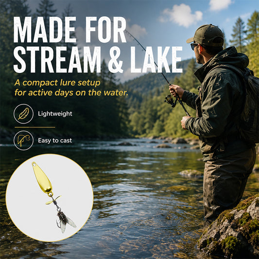 Fish Bait – Long Casting Spoon Lure with Scented Fly, 3.5g