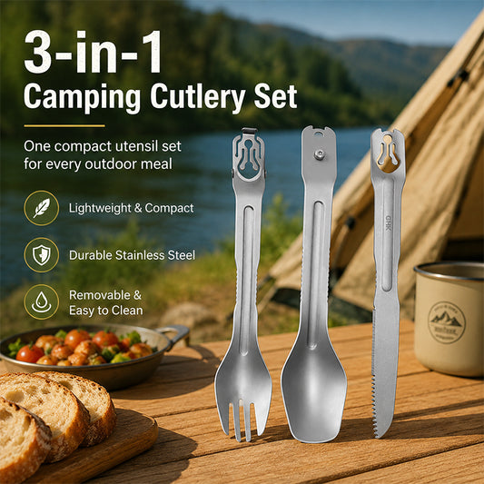 Premium 3-Piece Outdoor Cutlery Set – BPA-Free, Rust-Resistant & Travel-Ready