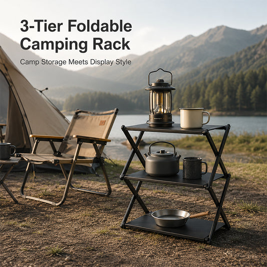 3-Tier Foldable Camping Rack
