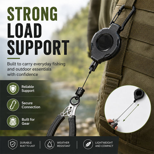 Retractable Lock Stop Carabiner | Fishing Rod Lanyard for Lure & Carp Fishing