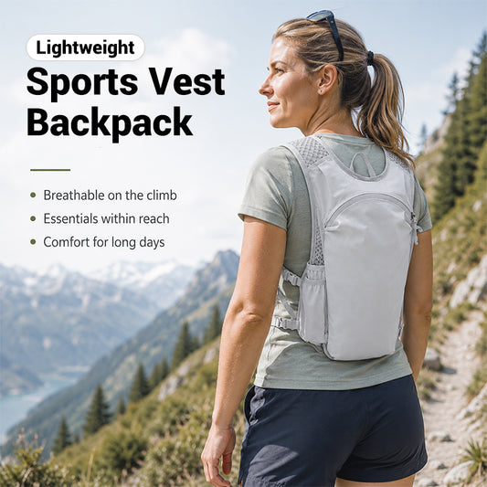Lightweight Sports Vest Backpack – Breathable Trail Running Vest with Dual Chest Straps