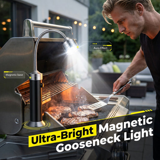 magnetic LED grill light for Traeger and Pit Boss  360° gooseneck barbecue light weatherproof  smoker light with magnetic base  Griddle Buddy LED light for outdoor cooking  best grill light for dad