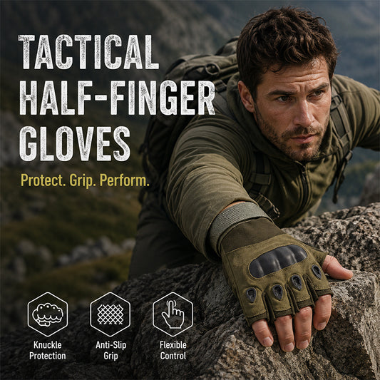 Half Finger Tactical Gloves Knuckle Protection Non Slip