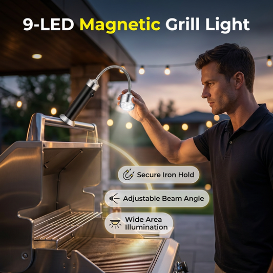 magnetic LED grill light for Traeger and Pit Boss  360° gooseneck barbecue light weatherproof  smoker light with magnetic base  Griddle Buddy LED light for outdoor cooking  best grill light for dad