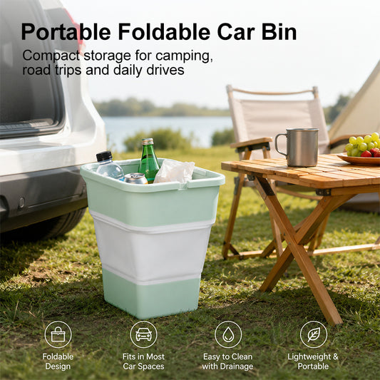 Portable Foldable Car Bin – Compact Storage for Camping, Road Trips & Daily Drives