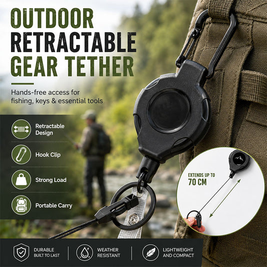 Retractable Lock Stop Carabiner | Fishing Rod Lanyard for Lure & Carp Fishing